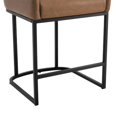 Aubrey Modern Barrel Counter Stools  (Set of 2)