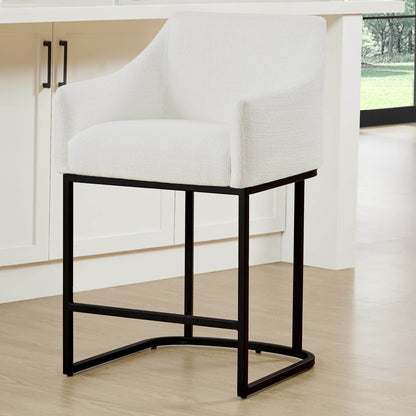 Aubrey Modern Barrel Counter Stools  (Set of 2)