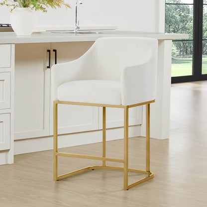 Aubrey Modern Barrel Counter Stools  (Set of 2)