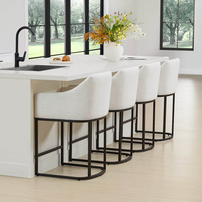 Aubrey Modern Barrel Counter Stools  (Set of 2)