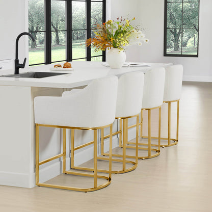 Aubrey Modern Barrel Counter Stools  (Set of 2)