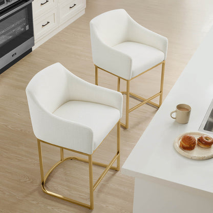 Aubrey Modern Barrel Counter Stools  (Set of 2)