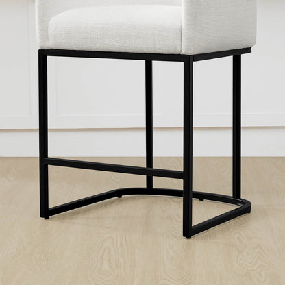 Aubrey Modern Barrel Counter Stools  (Set of 2)
