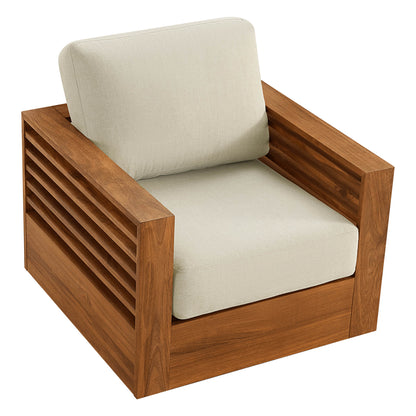 Beatriz Modern Outdoor Acacia Wood Slatted Swivel Bistro Set