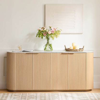 Bowen – 70” Fluted Wood Sideboard