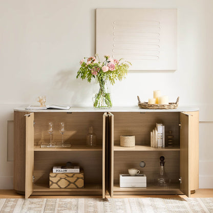 Bowen – 70” Fluted Wood Sideboard