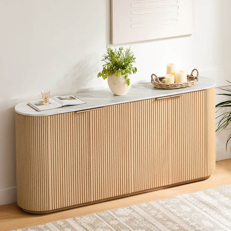 Bowen – 70” Fluted Wood Sideboard