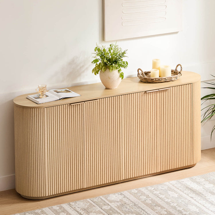 Bowen – 70” Fluted Wood Sideboard