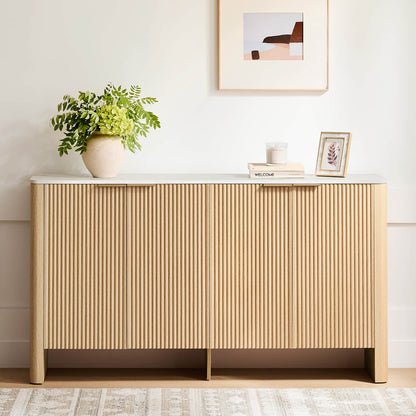 Bowen – 61” Fluted Wood Sideboard, High-Leg
