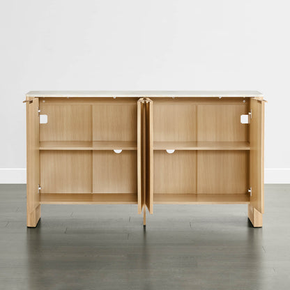 Bowen – 61” Fluted Wood Sideboard, High-Leg