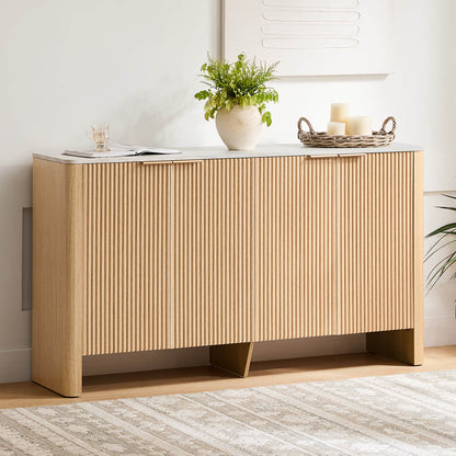 Bowen – 61” Fluted Wood Sideboard, High-Leg