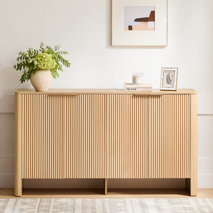 Bowen – 61” Fluted Wood Sideboard, High-Leg