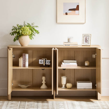 Bowen – 61” Fluted Wood Sideboard, High-Leg