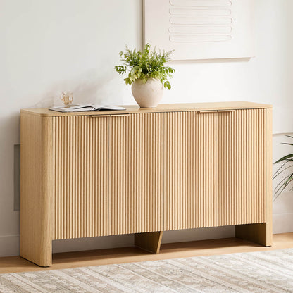 Bowen – 61” Fluted Wood Sideboard, High-Leg