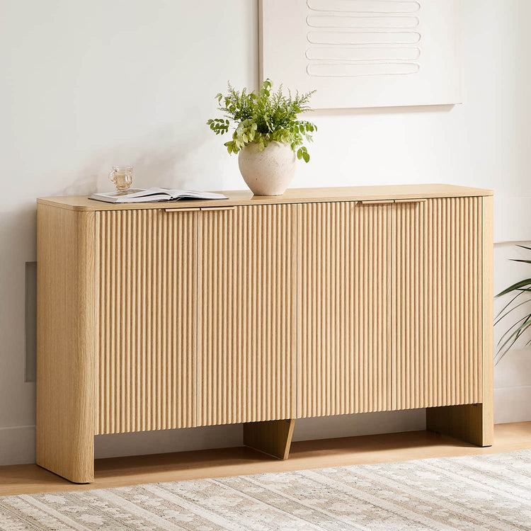Bowen – 61” Fluted Wood Sideboard, High-Leg