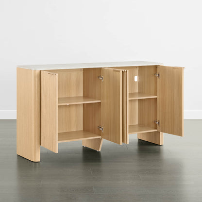 Bowen – 61” Fluted Wood Sideboard, High-Leg