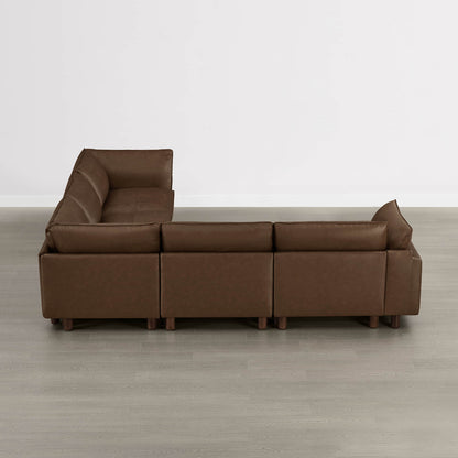 Brendon Modular Corner Sectional Sofa with Wood Leg