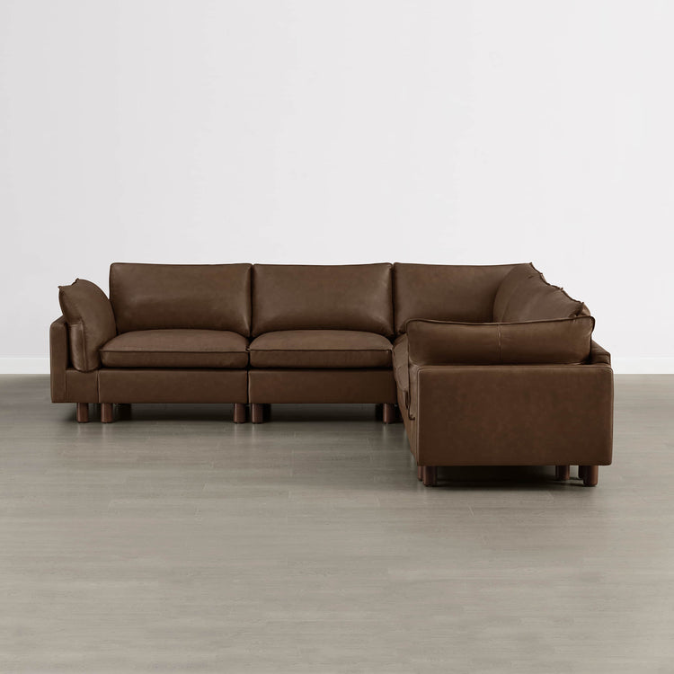 Brendon Modular Corner Sectional Sofa with Wood Leg