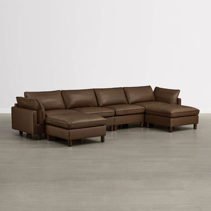 Brendon Modular 6-Seat Sectional Sofa with Wood Leg