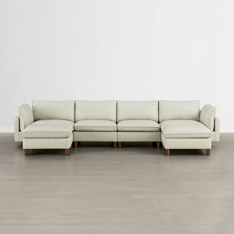 Brendon Modular 6-Seat Sectional Sofa with Wood Leg