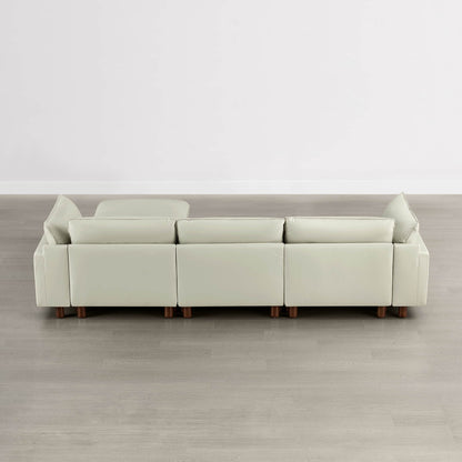 Brendon Modular 4-Seat Sectional Sofa with Wood Leg