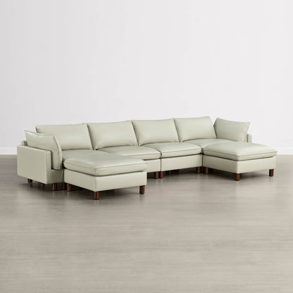 Brendon Modular 6-Seat Sectional Sofa with Wood Leg