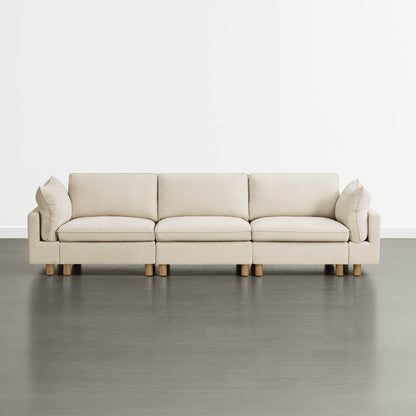 Brendon Modular 3-Seat Sofa with Wood Leg