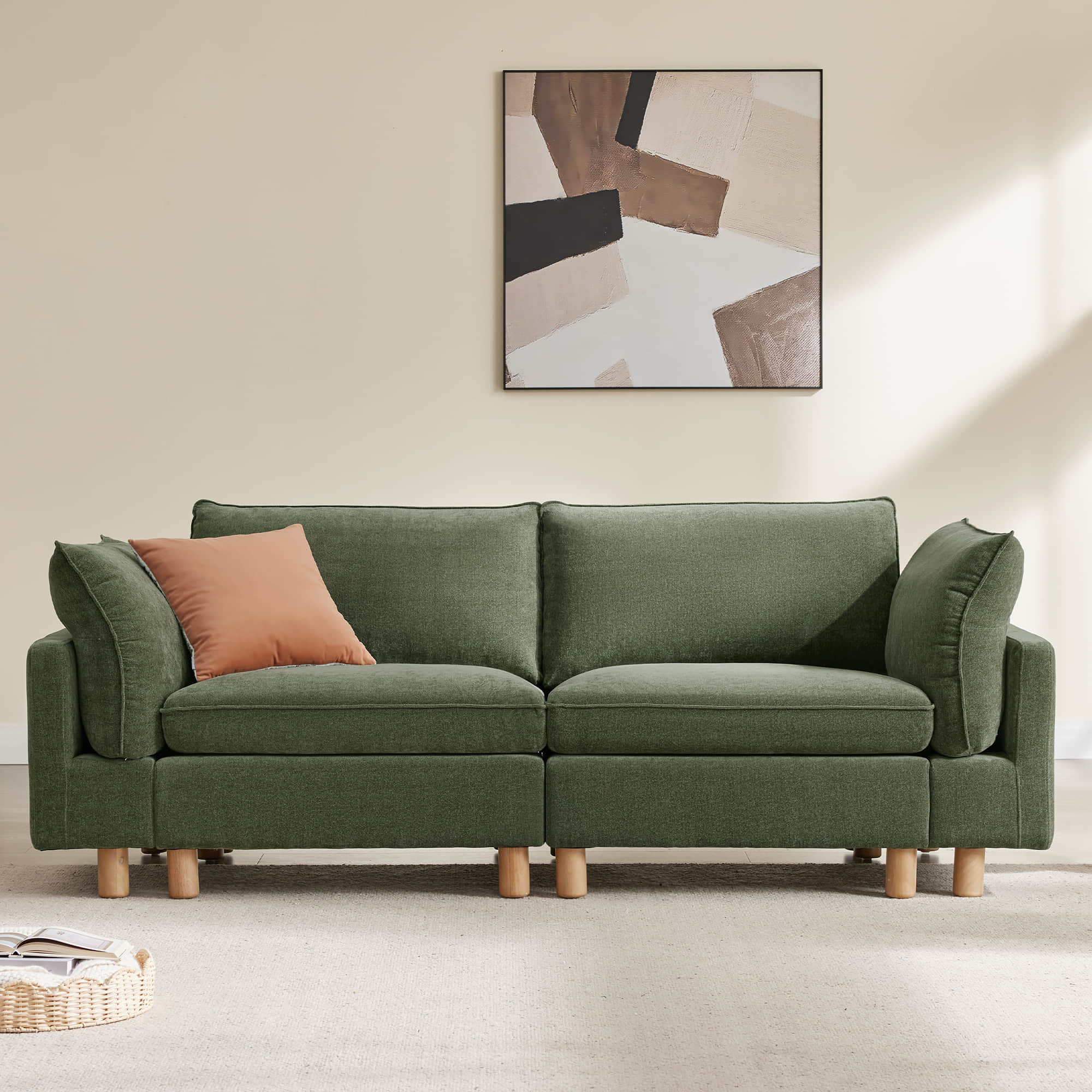 Brendon Modular 2-Seat Sofa with Wood Leg