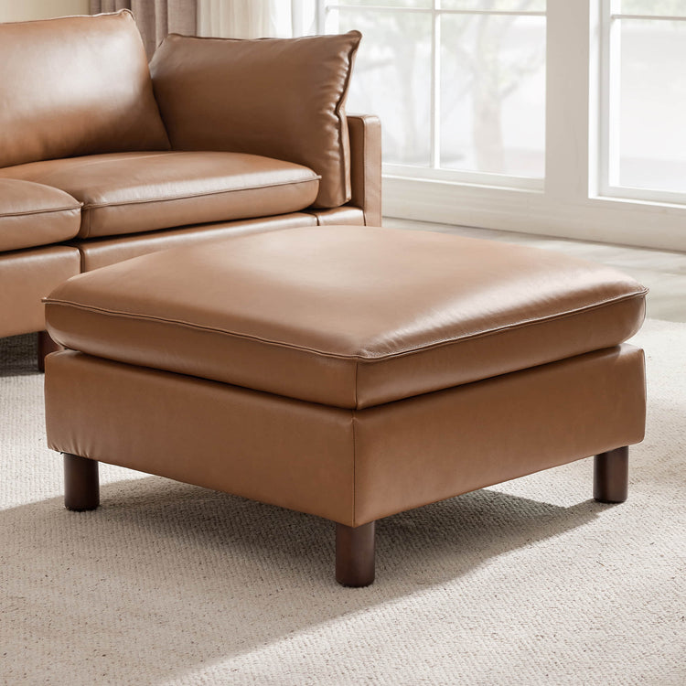 Brendon Modular Ottoman with Wood Leg