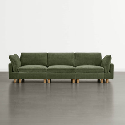 Brendon Modular 3-Seat Sofa with Wood Leg
