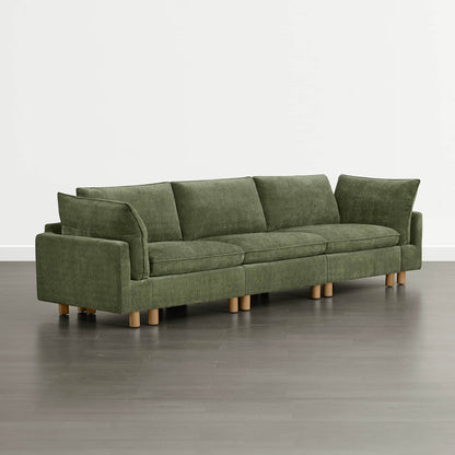 Brendon Modular 3-Seat Sofa with Wood Leg