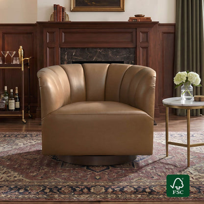Retta Channel Barrel Swivel  Accent Chair