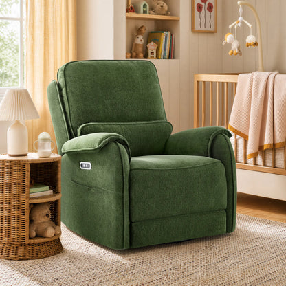 Alicia Power Swivel Nursery Glider Recliner with Nightlight