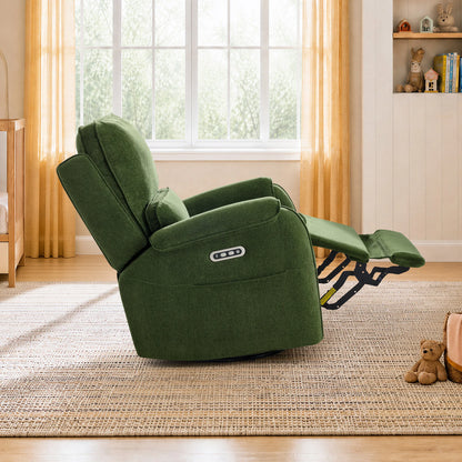 Alicia Power Swivel Nursery Glider Recliner with Nightlight