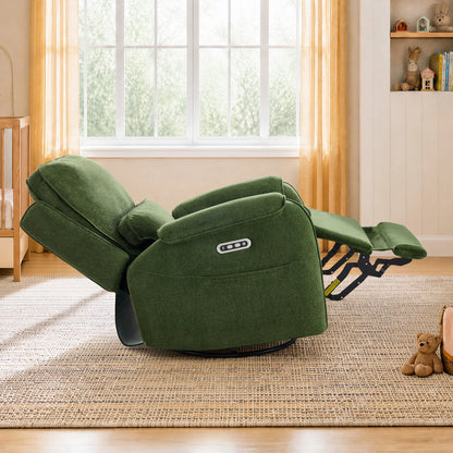 Alicia Power Swivel Nursery Glider Recliner with Nightlight