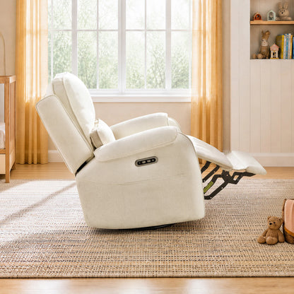 Alicia Power Swivel Nursery Glider Recliner with Nightlight