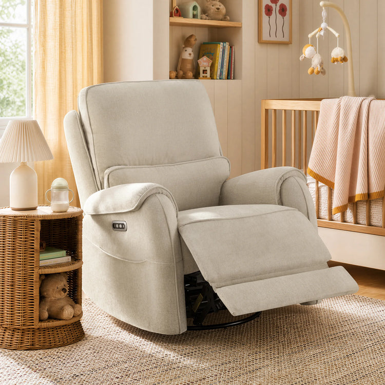 Alicia Power Swivel Nursery Glider Recliner with Nightlight