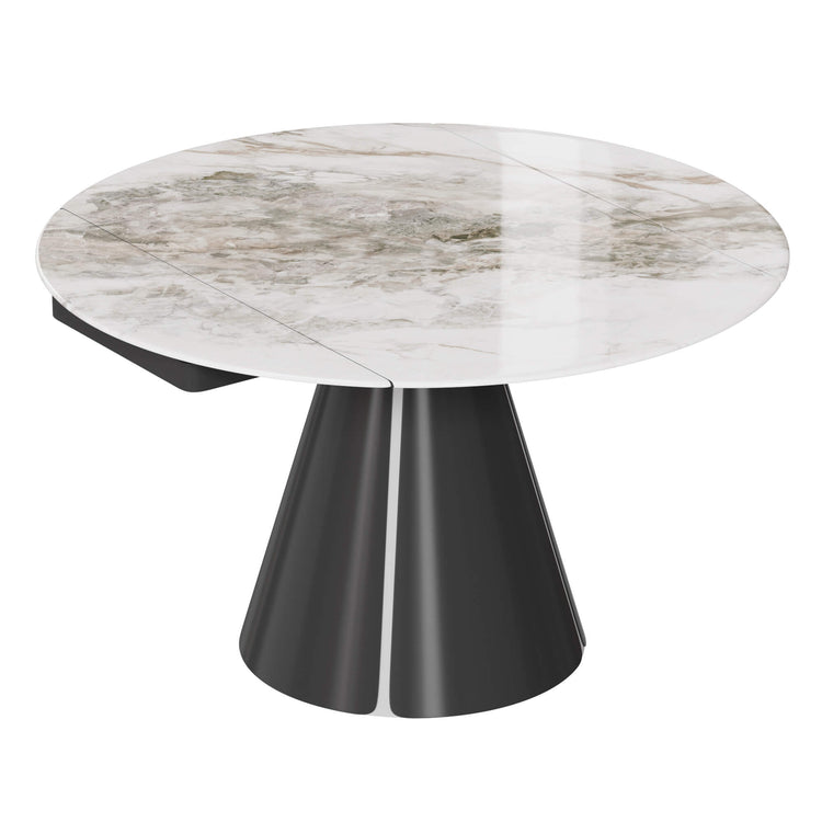 Camila Round Extendable Sintered Stone Dining Table,33.4