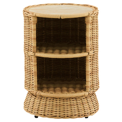 Cassie Rattan Storage Outdoor & Indoor Side Table