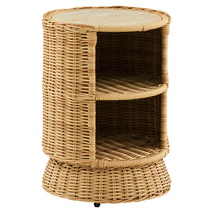 Cassie Rattan Storage Outdoor & Indoor Side Table