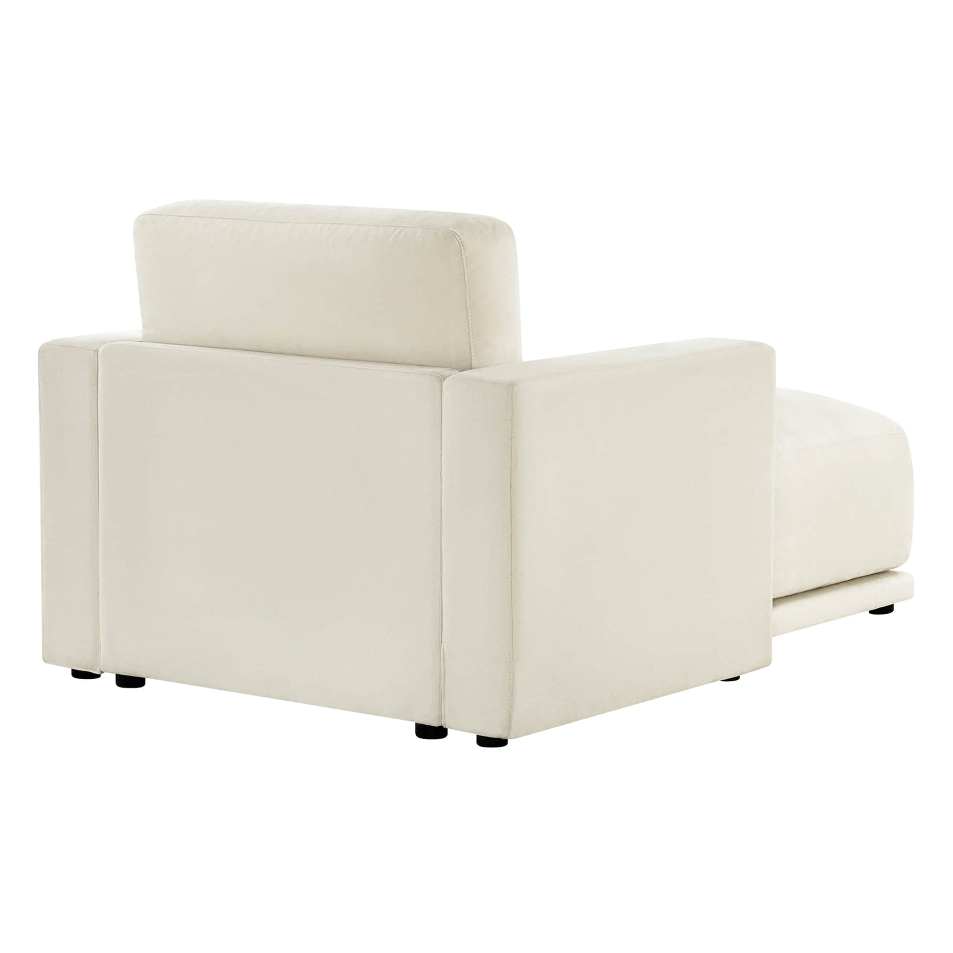 Stylish white sectional, showcasing a compact back design