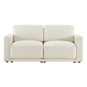 Sleek and minimalistic two-seater sofa in elegant white.
