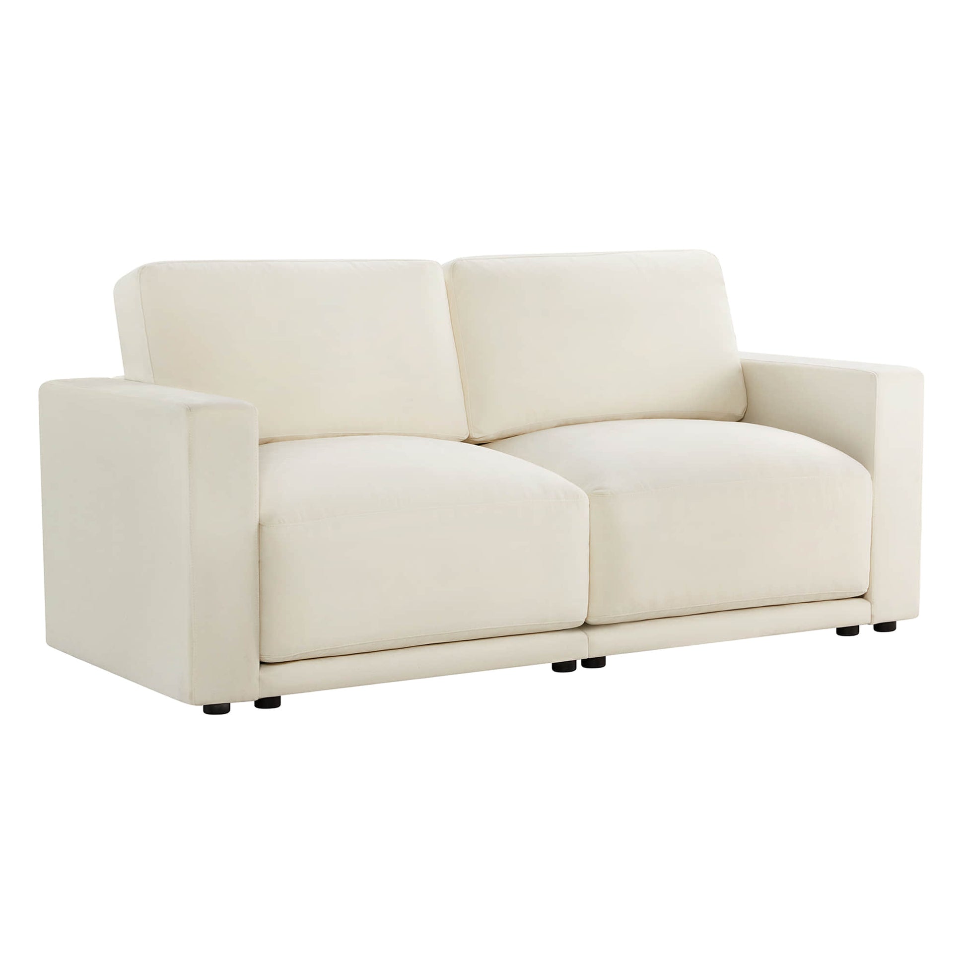 Chic and modern two-seater sofa with a plush design.