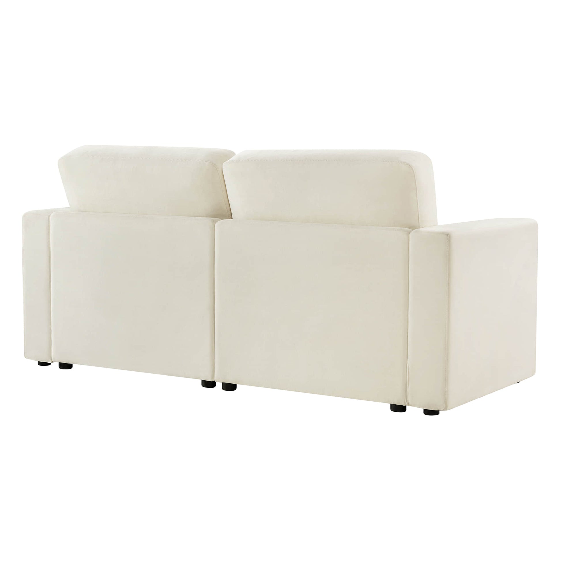 Contemporary modular sofa, angled back view for style and comfort
