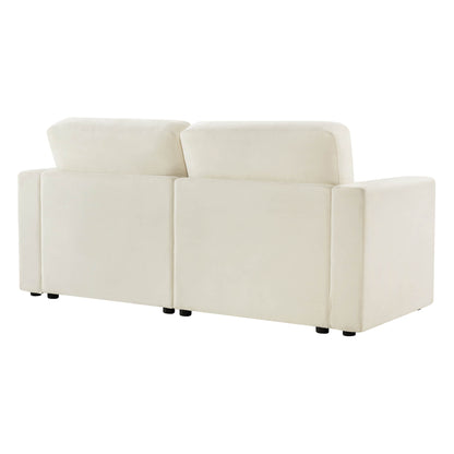 Contemporary modular sofa, angled back view for style and comfort