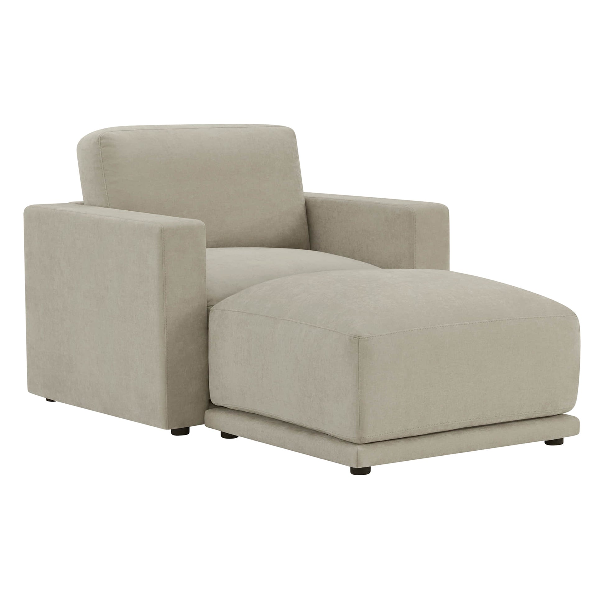 Beige chaise sectional sofa with modular and durable design.