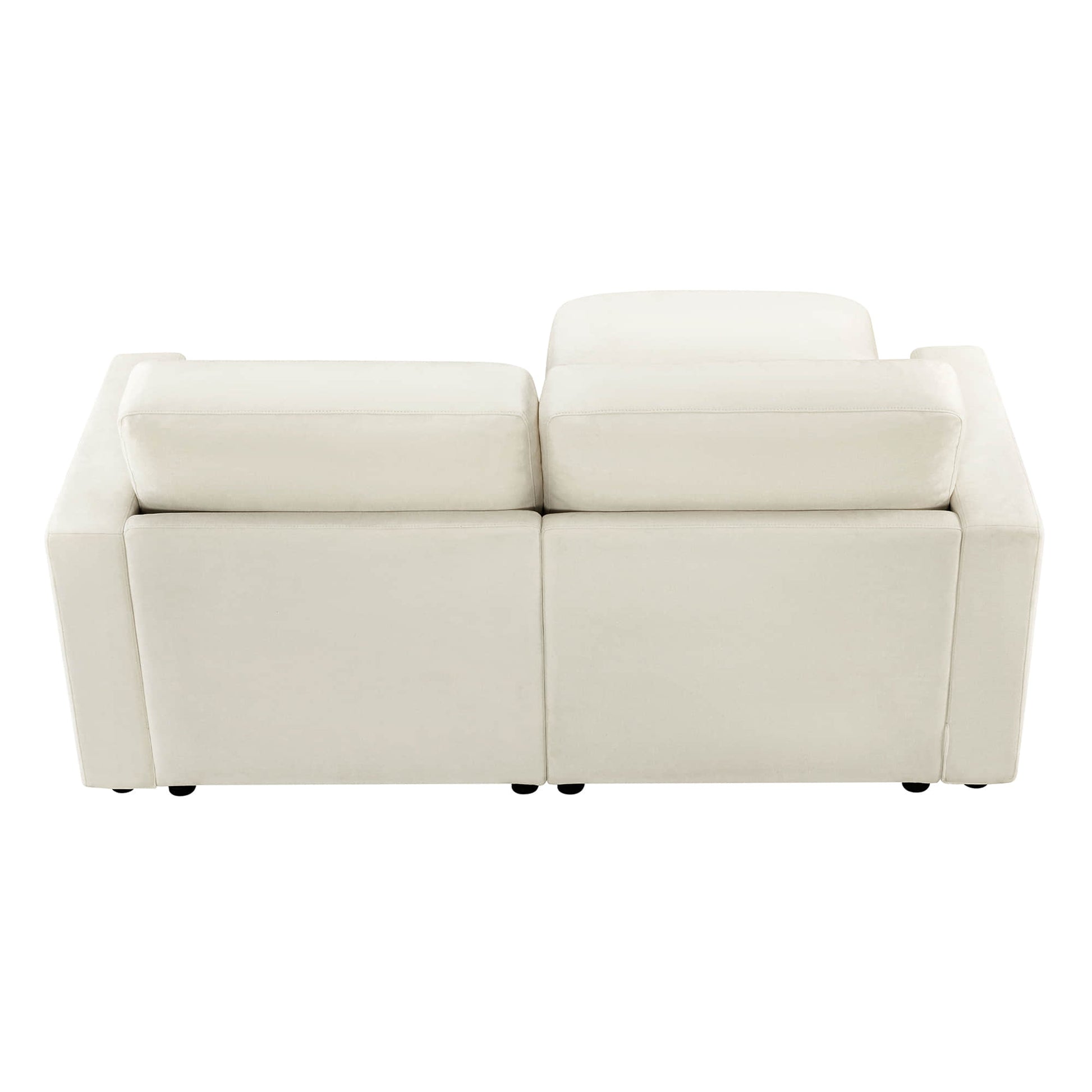 Back view of a sleek, modern sofa with clean lines.