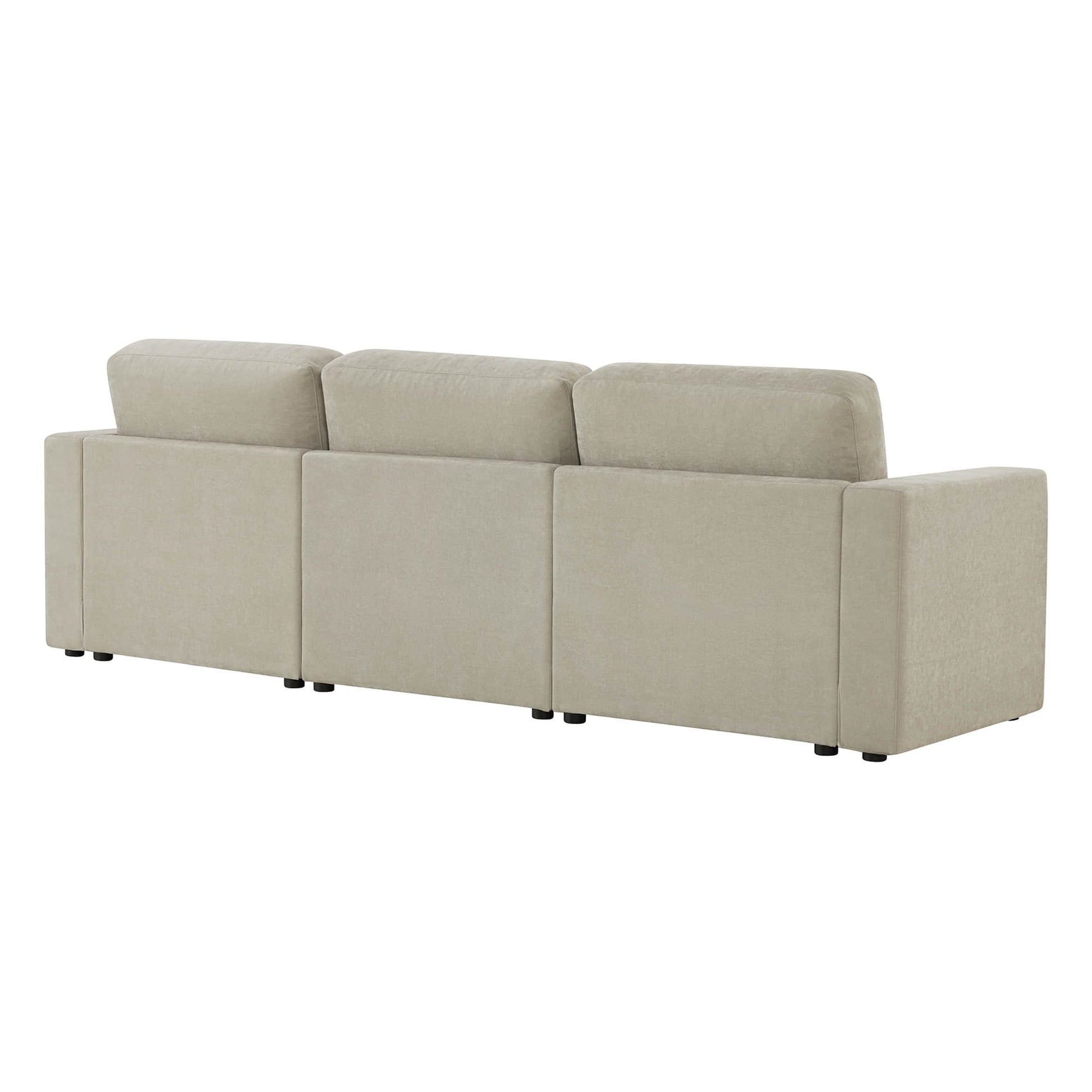 Highlights the modular design with three distinct sections.
