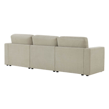 Highlights the modular design with three distinct sections.
