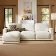 Durable chaise sectional in a modular sofa setting.